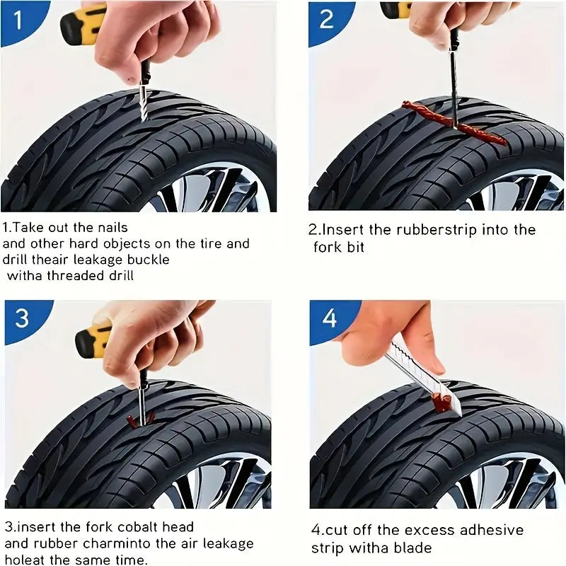 Complete Car Tire Puncture Tool Kit