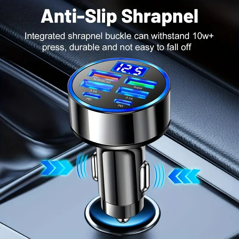 6-in-1 Car Charger with Display