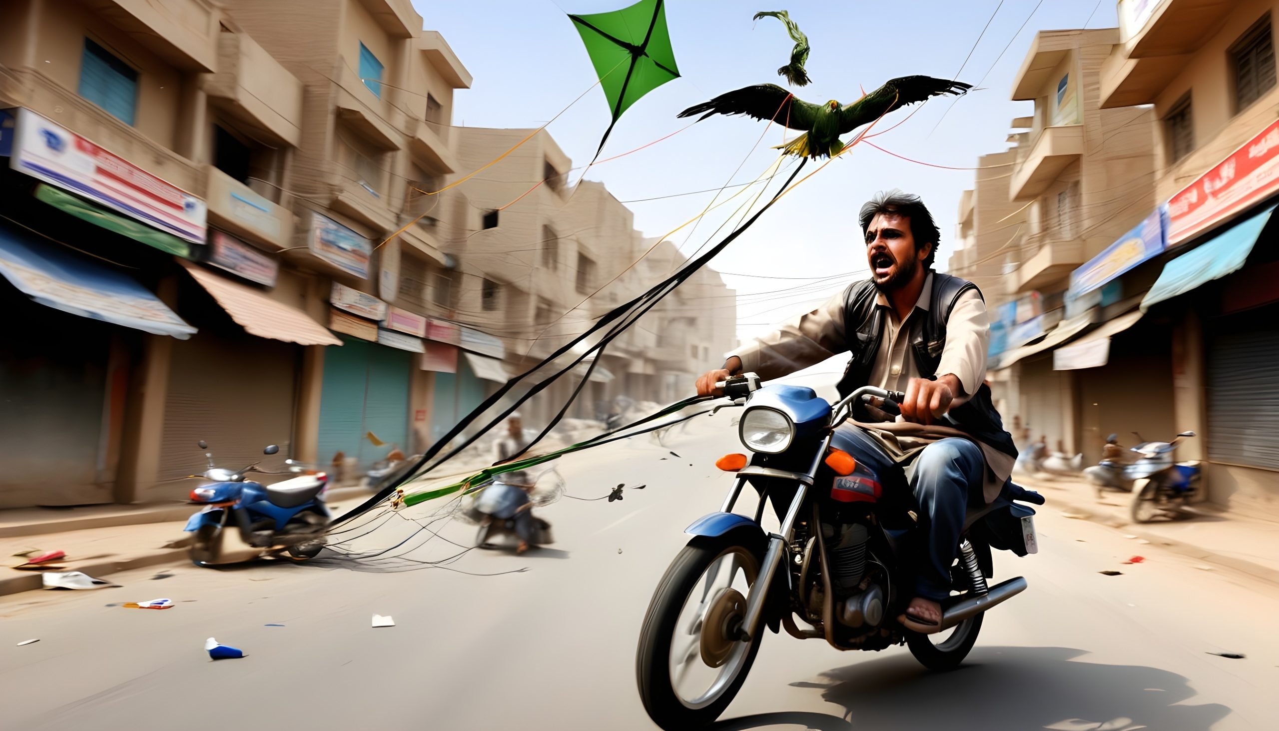 How Bike Riders Should Avoid Kite Strings in Pakistan